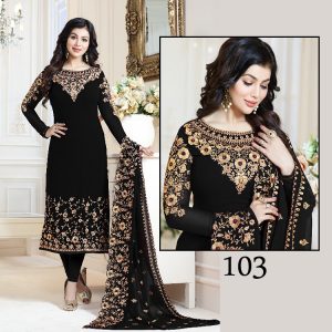 Embroidered Chiffon 3 Piece Unstitched Dress Bs-103