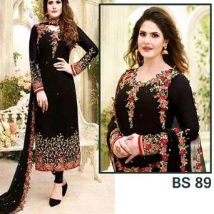 Embroidered Chiffon 3 Piece Unstitched Dress Bs-89