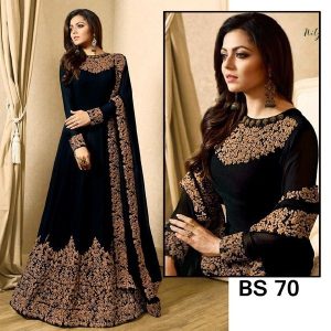 Embroidered Chiffon Unstitched Dress Bs-70