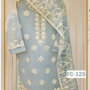 Embroidered Chiffon Unstitched Dress Fc-125