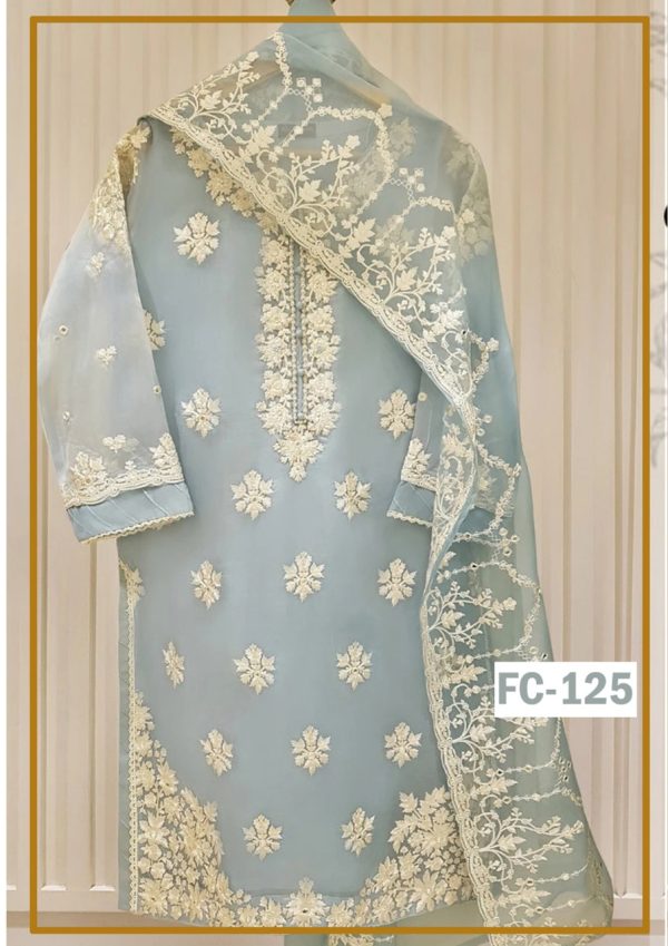 Embroidered Chiffon Unstitched Dress Fc-125