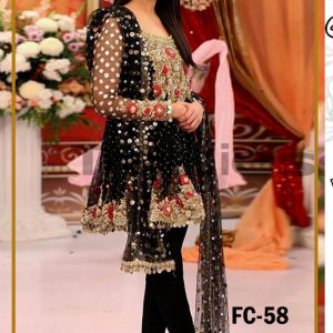 Embroidered Chiffon Unstitched Dress Bs-58
