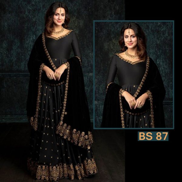 Embroidered Chiffon Unstitched Dress Bs-87