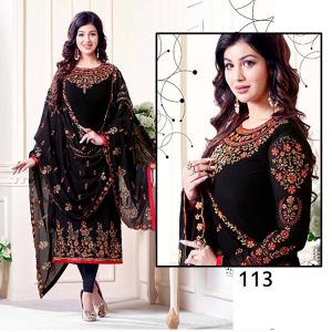 Embroidered Chiffon Unstitched Dress Bs-113