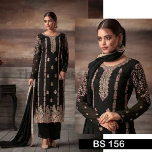 Embroidered Chiffon Unstitched Dress Bs-156