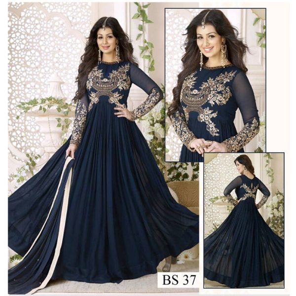 Embroidered Chiffon Unstitched Dress Bs-37